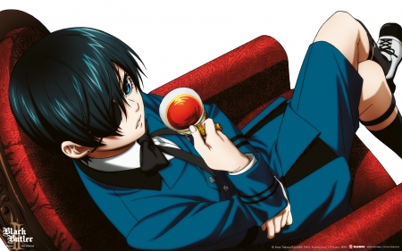 Ciel Phantomhive - male, kuroshitsuji, tea, anime, black butler, ciel phantomhive