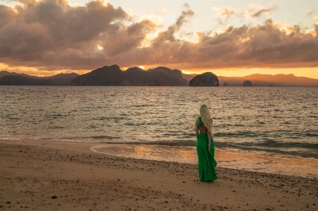 ~ - sea, nature, beach, woman