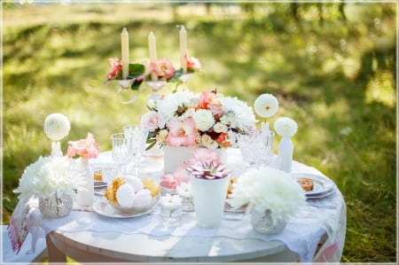 ♥ - abstract, flowers, table, still life