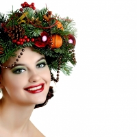 Girl in a christmas fancy headdress