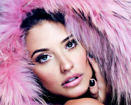 Antonia - woman, beauty, romanian, fur, girl, winter, singer, antonia, face, pink