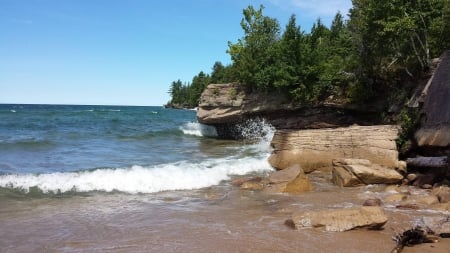 Lake Michigan - lake, forest, cool, fun, beach, nature