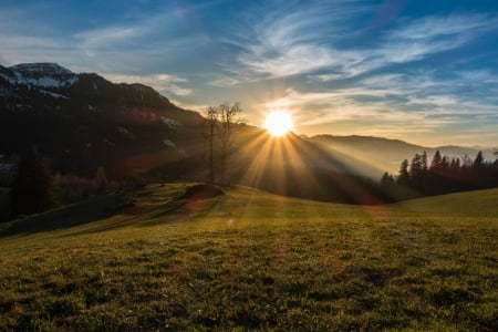 Swiss Alps - swiss alps, mountains, cool, fun, sunset, nature