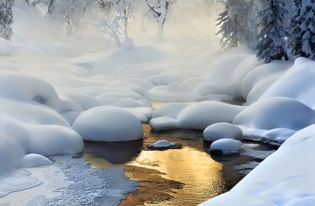 Amazing Winter - snow, winter, water, beautiful