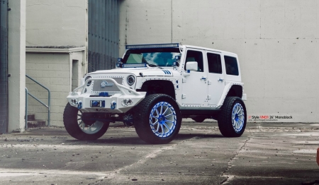 Jeep Wrangler - Custom Wheels, Lightbar, White, Mopar