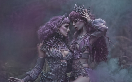 Lavender sisters - ophelia overdose, lavender love, girl, flower, pink, ryo love, purple, sister, woman, model, agnieszka lorek, couple