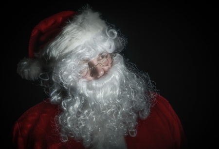 Santa Claus - man, male, christmas, black, santa, white, craciun, red, old