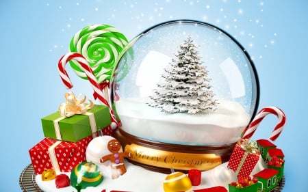 Merry Christmas! - ball, sweets, red, glass, winter, craciun, candy, vector, christmas, blue, white, tree, snow