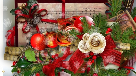 Christmas Music - ornaments, decoration, balls, artwork