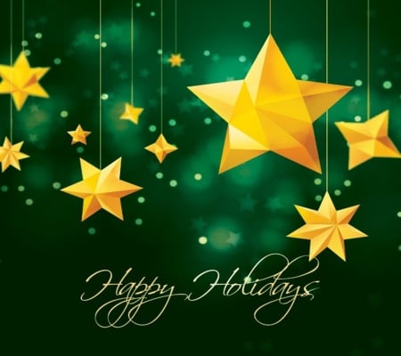 Christmas Stars - holidays, yellow, happy holidays, christmas stars, ornaments, christmas