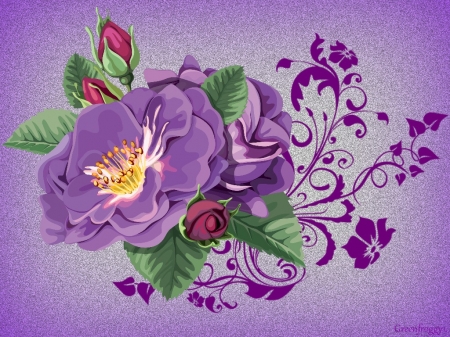 PURPLE ROSE ON PURPLE