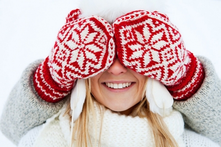 ãƒ„ - photography, winter, happiness, smile, gloves