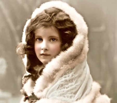 Pretty Vintage Girl - pretty, Girl, Winter, Vintage