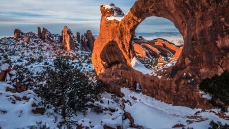 Double Arches F - scenery, National Park, Arches, beautiful, USA, photography, landscape, photo, wide screen, nature, Utah