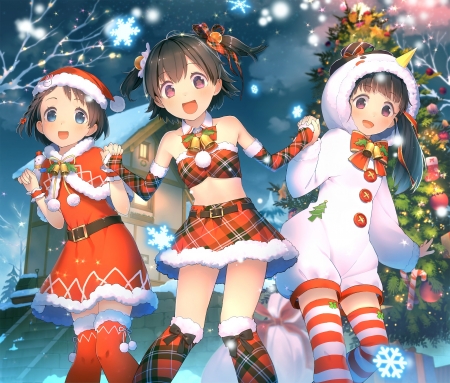 Christmas Idolmaster - girls, winter, cute, game, love, anime, romance, christmas, manga, friends, santa