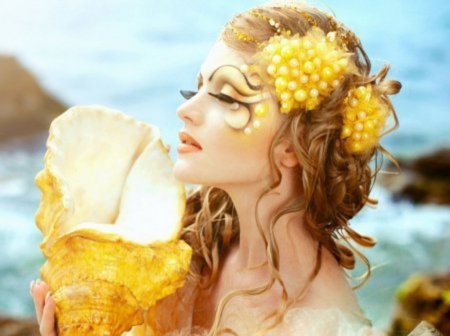 Beauty - flowers, shell, beauty, model