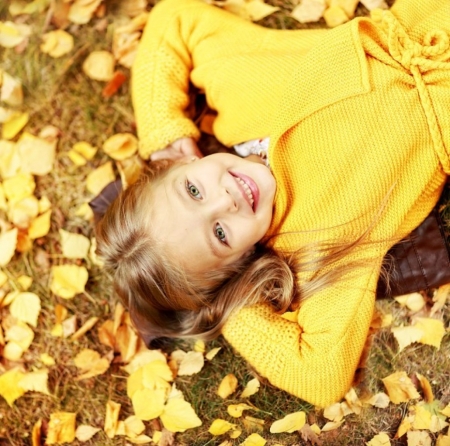 â™¥ - girl, happy, abstract, autumn