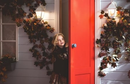 â™¥ - door, girl, cute, abstract