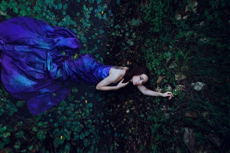 Dreaming in blue - photography, pretty, beauty, model