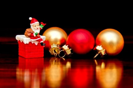 NEW YEAR CHRISTMAS DECORATION - celebration, decoration, balls, santa, toys, christmas, new year, season