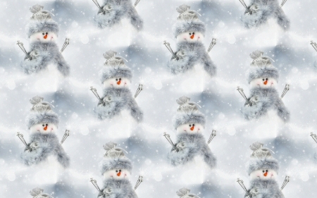 Winter texture - white, winter, texture, snowman, blue