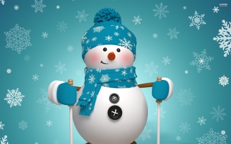 Cute Snow Man - cute, man, snow, cartoon