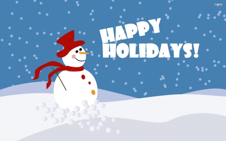 Happy Holidays - Happy, Holidays, Snow, Man