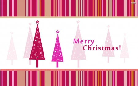 Merry Christmas Pink Trees - merry, trees, pink, christmas