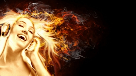 Flames Of Music - flames, hot, fire, 3d