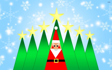 Santa Clause And Christmas Trees - Clause, Trees, And, Santa, Christmas