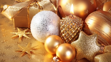 A Golden Time - gold, holidays, decorations, christmas