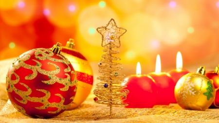 A Golden Christmas - holidays, gifts, golden, christmas