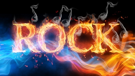 Rock - rock, music, metal, fire