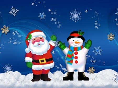 christmas - christmas, snow, santa, snowman