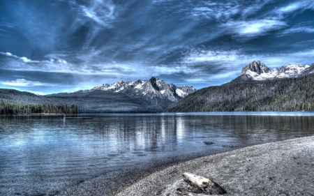 Lake Mountain - lake, mountains, reflection, landscape, clouds, nature