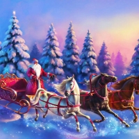 Three Horse Santa