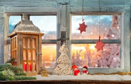 Christmas Lantern - decoration, window, lantern, new year