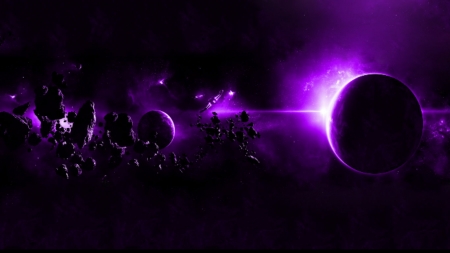 Purple Solice - planets, space, galaxy, purple