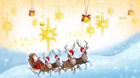 Ho ho ho : Merry Christmas ! - season, stars, santa claus, winter, merry, fantasy, christmas, decorations, snow, holiday