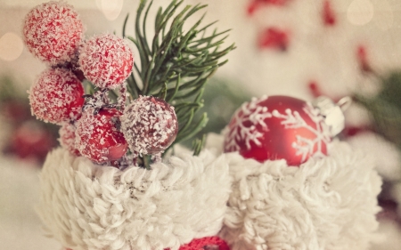 Merry Christmas - Christmas, cherry, balls, decor