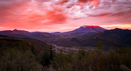 Mount St Helen sunset - cool, fun, mount st helen, sunset, nature, mountain