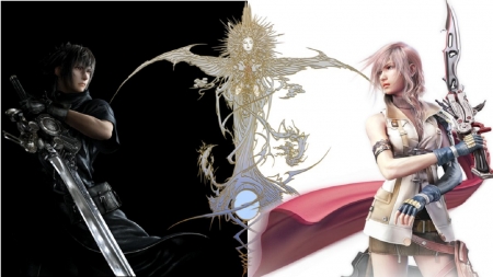 Noctis & Lightning - XV, Savior, Crown Prince, XIII, Final Fantasy, Video Game, Noctis Lucis Caelum, Lightning