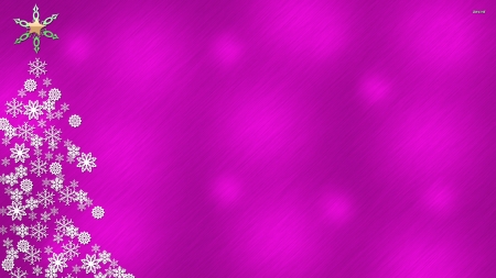 Christmas Tree - purple, flake, background, snow, tree, chrismas, on