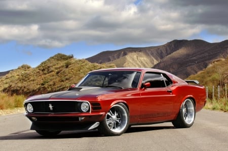 ford mustang - ford, mustang, mountain, grass