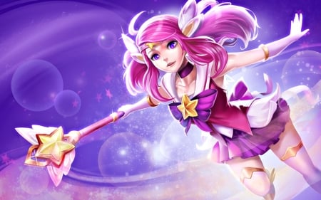 Luxanna - manga, game, league of legends, purple, goomrrat, luxanna, girl, pink