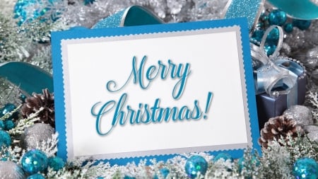 Christmas greeting - christmas, greeting, blue, deco