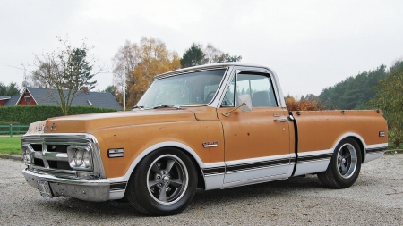 gmc pick up truck - truck, pick up, tree, gmc