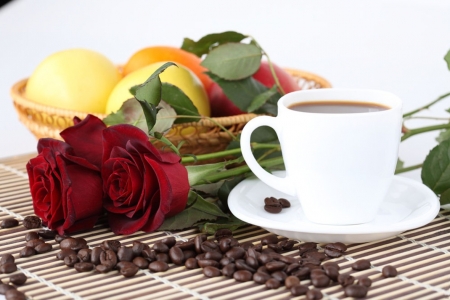 â™¥ - coffee, flowers, roses, photography