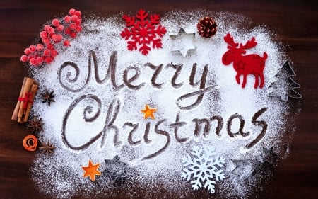 Merry Christmas! - christmas, white, craciun, snowflake, red, wood, card, reindeer