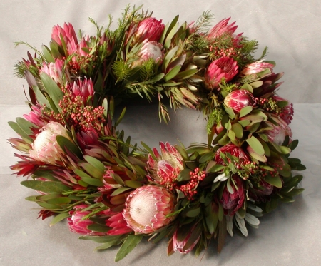 Christmas Wreath - flowers, decors, grass, leaves